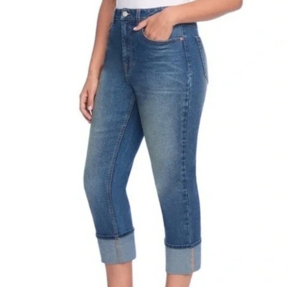 Frye Women's Jeans High Rise Medium Wash Cuffed Zip Fly Size 14 New - Picture 4 of 16